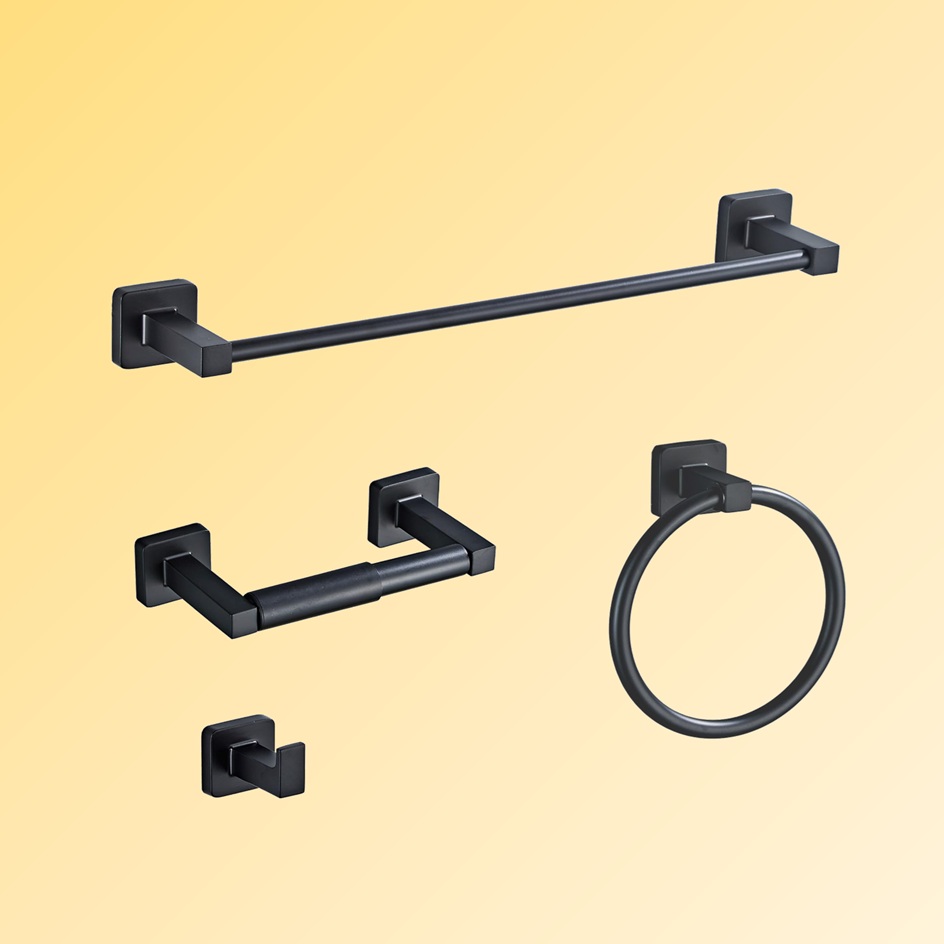 Chrome Bathroom Fittings Ring Rack 3-Piece Sanitary Ware Accessories Bathroom Set