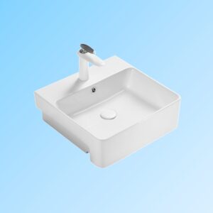 Modern Round Sink Shape Bathroom Vanity White Glass Cabinet Overmount Wash Basin