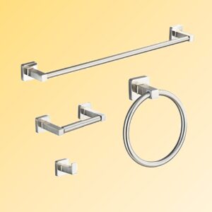 Chrome Bathroom Fittings Ring Rack 3-Piece Sanitary Ware Accessories Bathroom Set