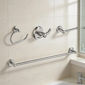 Wholesale Bathroom Fittings Set Black Towel Rack Hook Stainless Steel Hardware Accessories