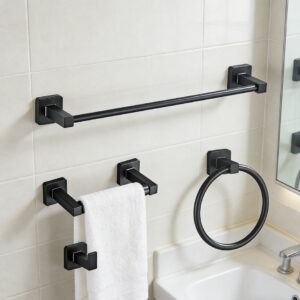 Factory Black Bathroom Fittings Furniture Rack Hook Bath Set Hardware Accessories