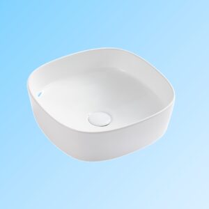 Art White Glossy Ceramic Sink Bathroom Kitchen Single Bowl Vanity Wash Basin