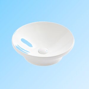 Hot Sale Bathroom Cabinet Vanity Single Bowl with Plate Ceramic Wash Basin