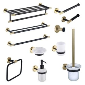 Modern Gold Bathroom Fittings Set Wall Hook Rack Sanitary Hardware Accessories