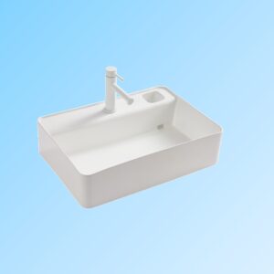 Hot Design Bucket Shape Ceramic Sink Bathroom Vanity Cabinet Hand Wash Basin