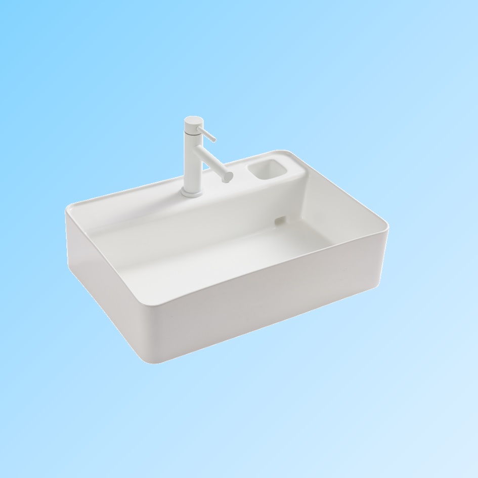 Hot Design Bucket Shape Ceramic Sink Bathroom Vanity Cabinet Hand Wash Basin