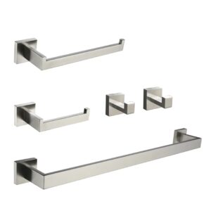 Modern Chrome Bath Fittings Hardware Stainless Steel Hook Rack Bathroom Accessories