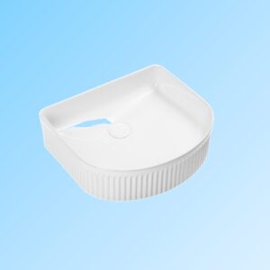 Art Square Ceramic Glossy Sink Bathroom Vanity Cabinet White Wash Basin