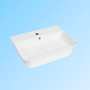 Art Design Irregular White Single Bowl Ceramic Bathroom Vanity Cabinet Wash Basin