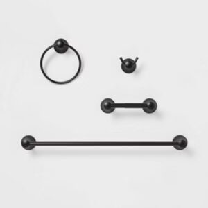 Sanitary Bath Set Towel Rack Black Stainless Steel Hardware Bathroom Accessories