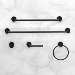 Modern Bath Set Towel Ring Rack Wall Hook Sanitary Bathroom Hardware Accessories