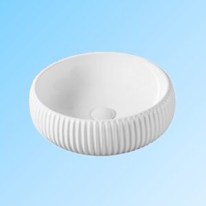 New Design Hotel Villa Flower Bowl Shape Wave Glossy Sanitary Bathroom Wash Basin Sink