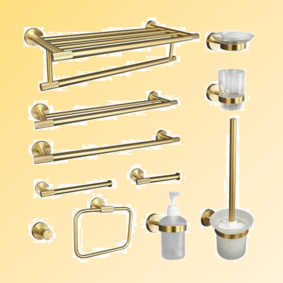 Modern Bathroom Sanitary Ware Stainless Steel Brass Soap Dish Holder Towel Rack Hardware Set