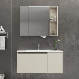 Rectangle Wash Sink Bathroom Cabinets with LED Mirror Cabinet
