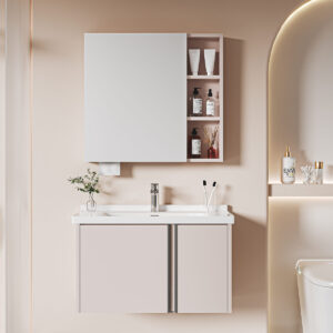 High Good Quality Wash Basin Sink Bathroom Vanity with LED Mirror Cabinet