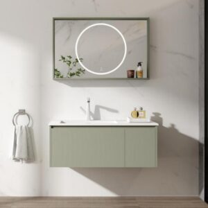 White MDF Single Cabinet Wall Hung Washroom Toilet Furniture Bathroom Vanity
