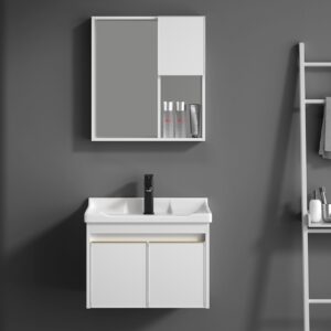 Vintage Design Wall Hung Wood Bathroom Cabinet Unit Mirror Sink Bathroom Vanity