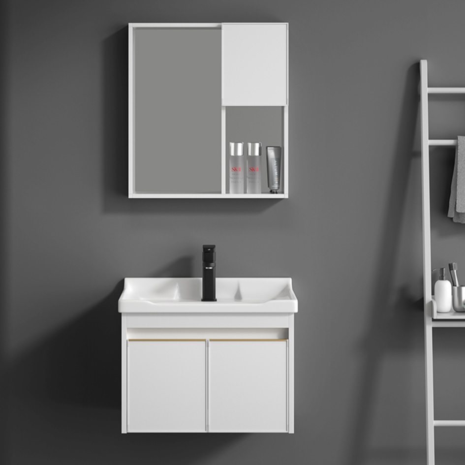 Vintage Design Wall Hung Wood Bathroom Cabinet Unit Mirror Sink Bathroom Vanity