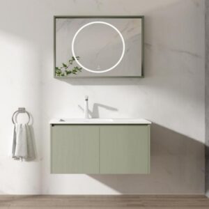 Hot Design Wall Hung Bathroom Storage Cabinet Unit Sink Mirror Bathroom Vanity