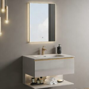 High Quality Backlit LED Mirror Bathroom Cabinet Set Furniture Sink Bathroom Vanity