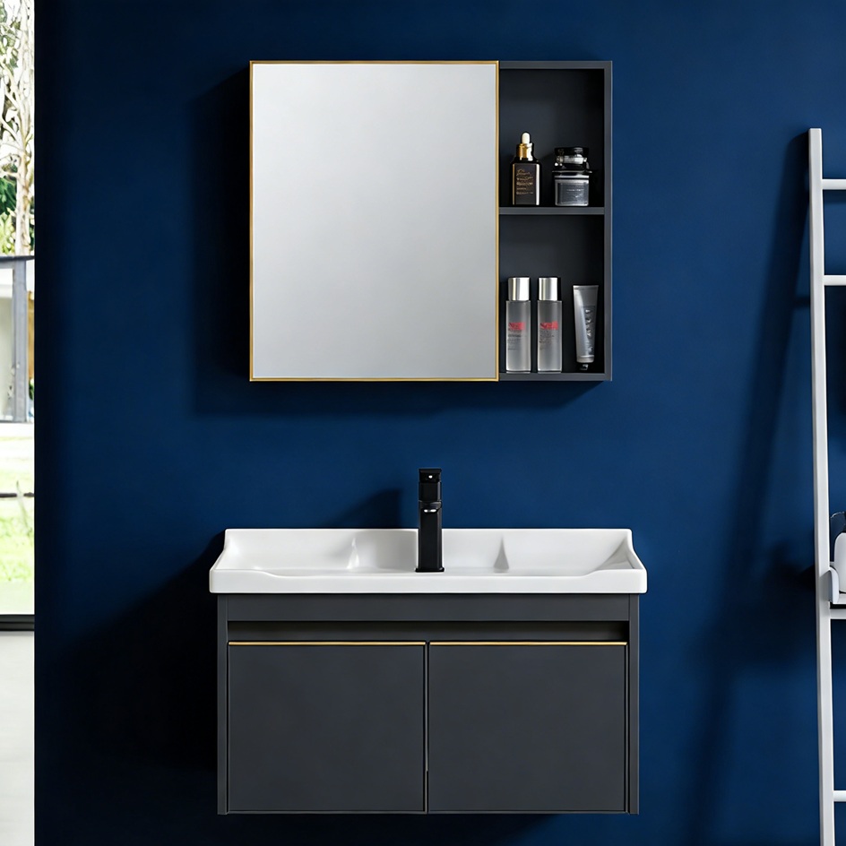 Hot Sale Mirror Vanity Storage Locker Basin Faucet Wall Hung Bathroom Vanity Cabinet