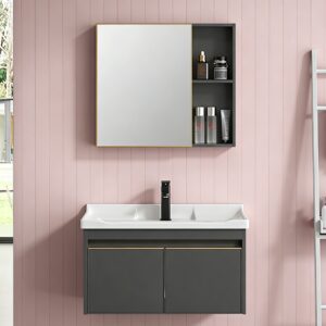 Custom Size Modern Wall Hung Vanity Furniture Sanitary Mirror Sink Bathroom Cabinet