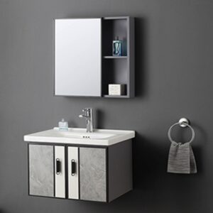Luxury Villa Hotel Modern Double Sinks Faucet LED Mirror Bathroom Vanity Cabinet
