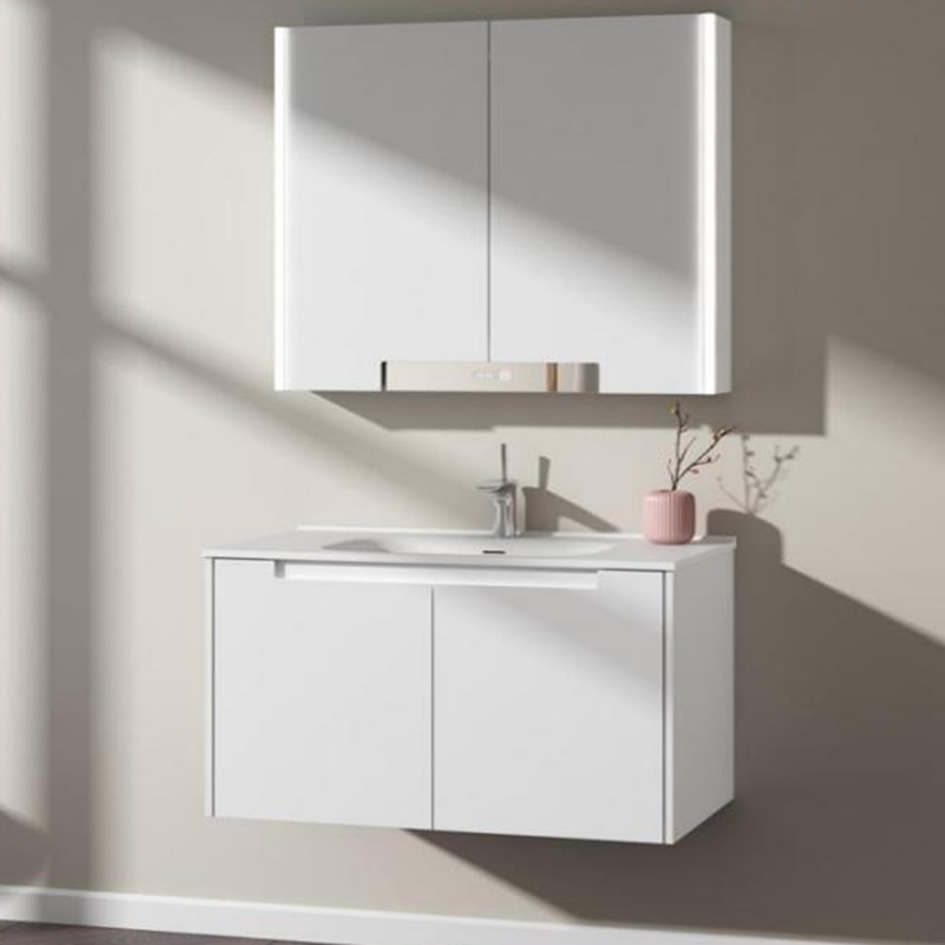 Popular Hotel Project Bathroom Vanity Double Sinks LED Mirrors Bathroom Cabinet