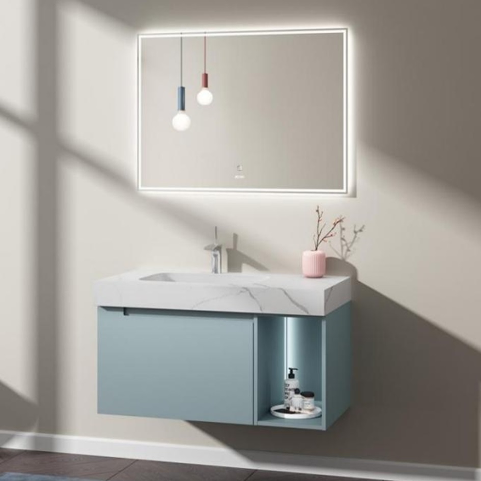 Custom Bathroom Vanity Furniture Mirror Wooden Sink Storage Bathroom Cabinet