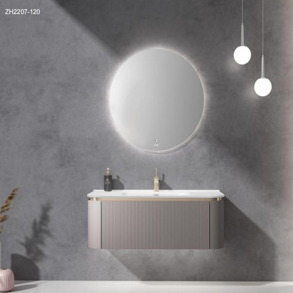 Wholesale Custom Bathroom Unit MDF Mirror Sanitary Bathroom Vanity Cabinet
