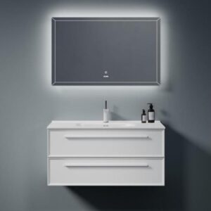 Custom Size Bathroom Furniture LED Mirror Modern Sink Storage Bathroom Vanity Cabinet