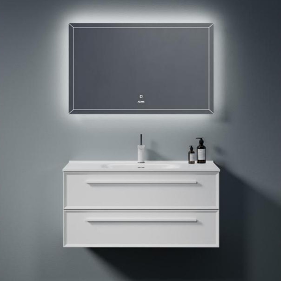 Custom Size Bathroom Furniture LED Mirror Modern Sink Storage Bathroom Vanity Cabinet