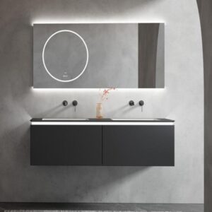 Hot Sale White Wood Wall Hung Sink Mirror Bathroom Vanity Storage Cabinet