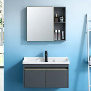 Simple Style Bathroom Furniture Cabinet LED Mirror Small Compact Bathroom Vanity