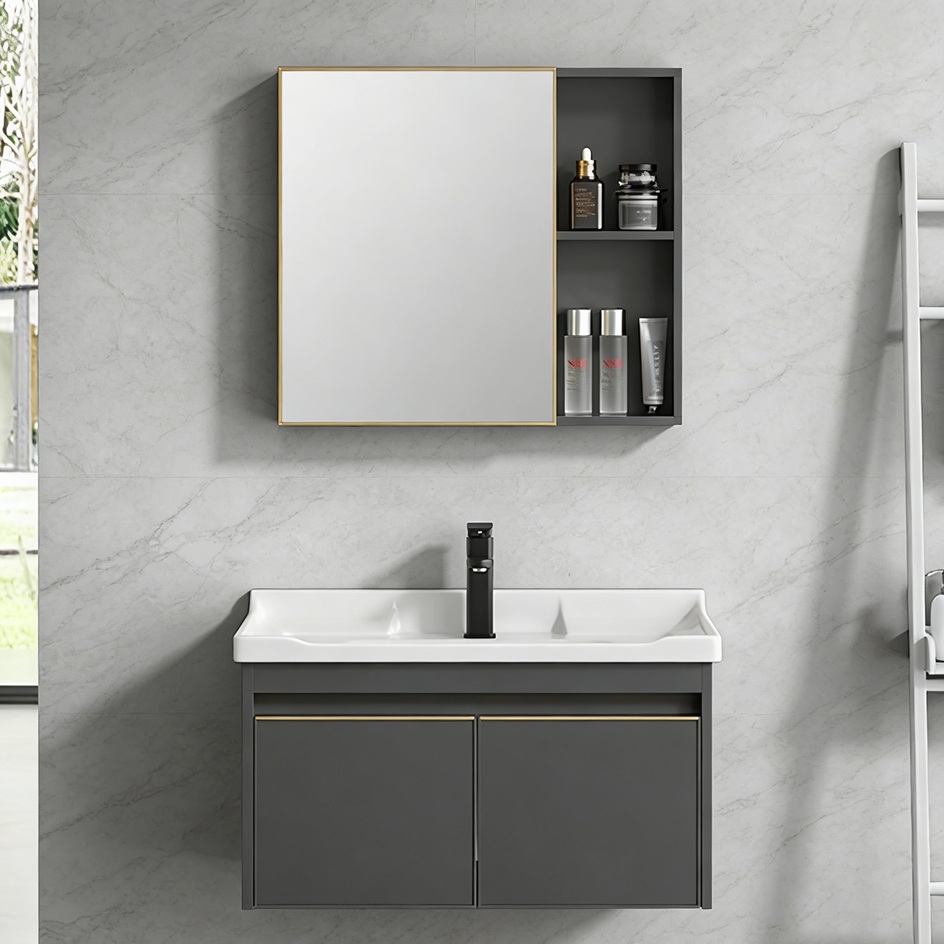 Hot Sale Modern Sanitary Ware Single Vanity Mirror Storage Bathroom Aluminum Cabinet