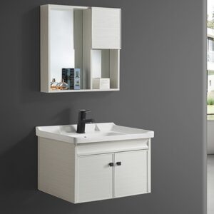 Vintage Style Wall Hung Cabinet Mirror Faucet Basin Durable Bathroom Vanity