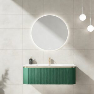 Special Wall Hung Cabinet Round Mirror Drain Faucet Sink Bathroom Cabinet Vanity