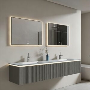 Hot Sale Europe Wall Hung Cabinet White MDF Waterproof Bathroom Cabinet Vanity