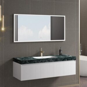 Wholesale Wooden Style Ceramic Basin Faucet Mirror Cabinet Bathroom Vanity