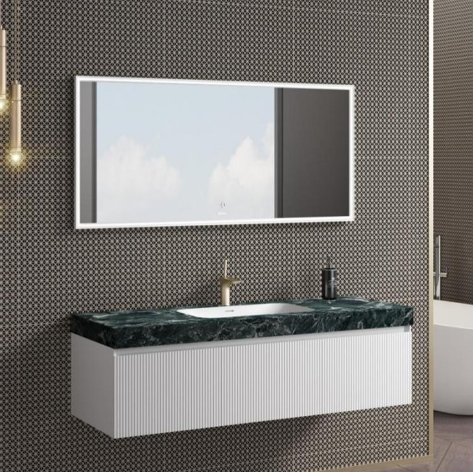 Wholesale Wooden Style Ceramic Basin Faucet Mirror Cabinet Bathroom Vanity