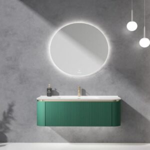 Apartment Small Size Wall Hung MDF Mirror Faucet Basin Bathroom Vanity Cabinet