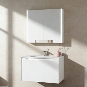 Hotel Washroom Toilet Cabinet Unit Wall Hung Double Sink Bathroom Vanity