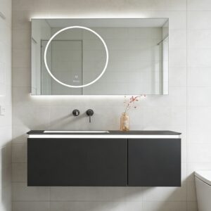Modern Luxury Style Wholesale LED Mirror Double Sink Storage Bathroom Vanity