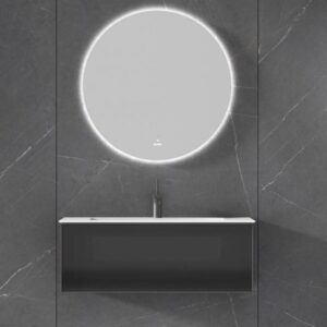 White Oak Wood Wall Hung Ceramic Basin Faucet Mirror Storage Bathroom Cabinet Vanity