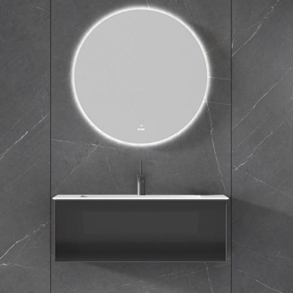 White Oak Wood Wall Hung Ceramic Basin Faucet Mirror Storage Bathroom Cabinet Vanity