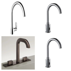 304 Stainless Steel Chrome Plated Bathroom Water Tap Kitchen Faucet