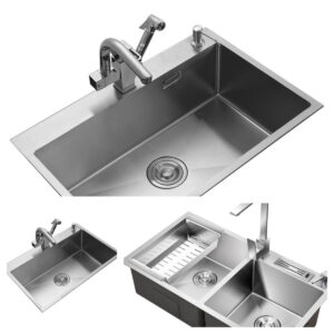 Sanitary Ware Bathroom Wash Kitchen Counter Basin Faucet Stainless Steel 304 Sink