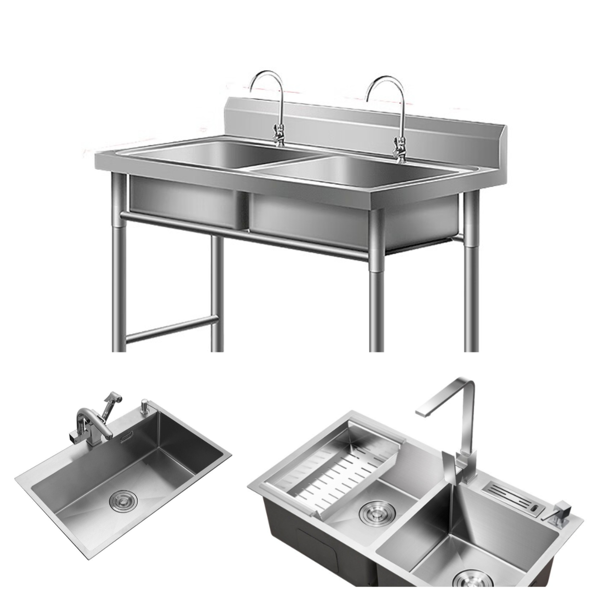 Contemporary Wall Mounted Kitchen Designs Bathroom Sink with Faucet