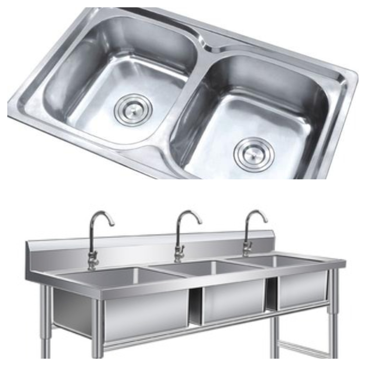 Single Bowl Sink Restaurant Kitchen Stainless Steel Sink Premium Wash Basin