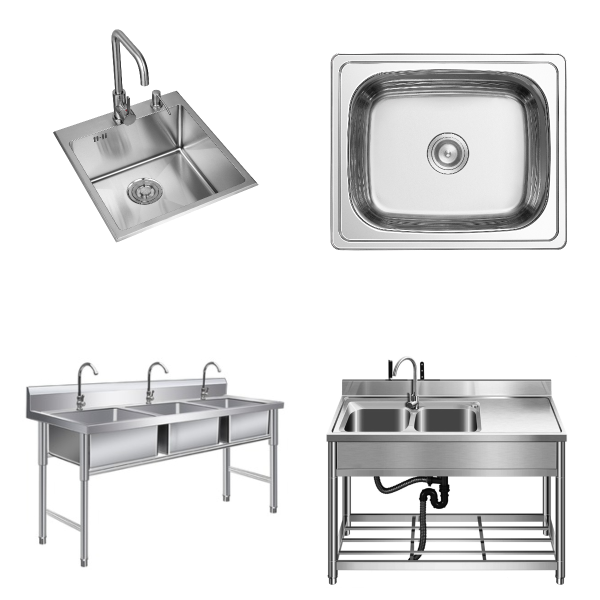 Durable Stylish Cabinet Basin Kitchen Sink Stainless Steel Basin